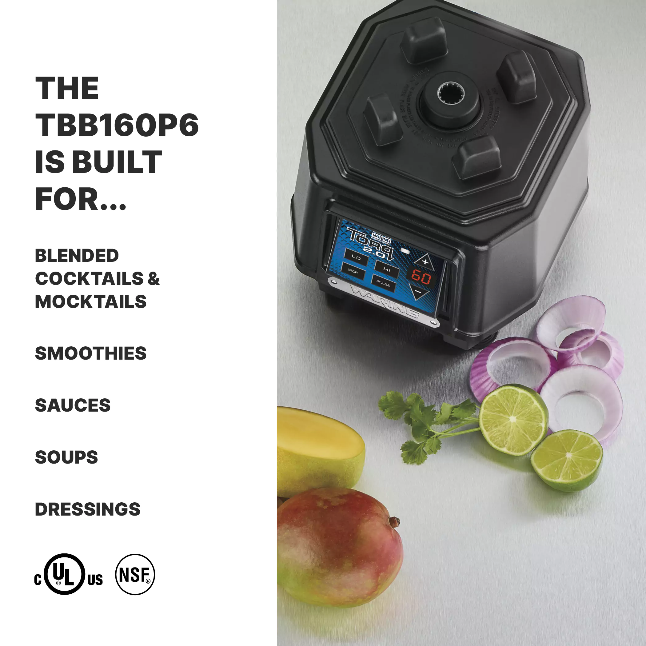Torq 2.0 Blender with Electronic Touchpad Controls and Timer and 64 oz. Copolyester Jar